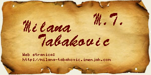Milana Tabaković vizit kartica